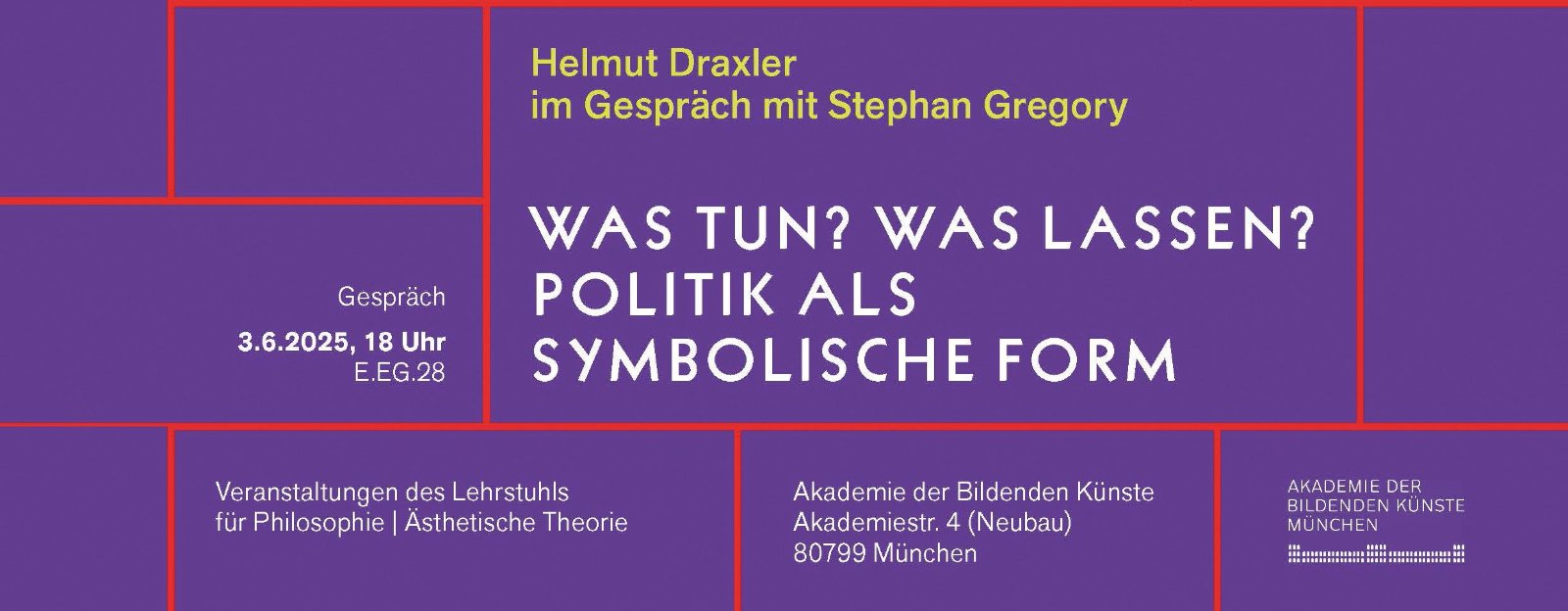 Diskussion »Was tun? Was lassen?« mit Helmut Draxler an der AdBK München