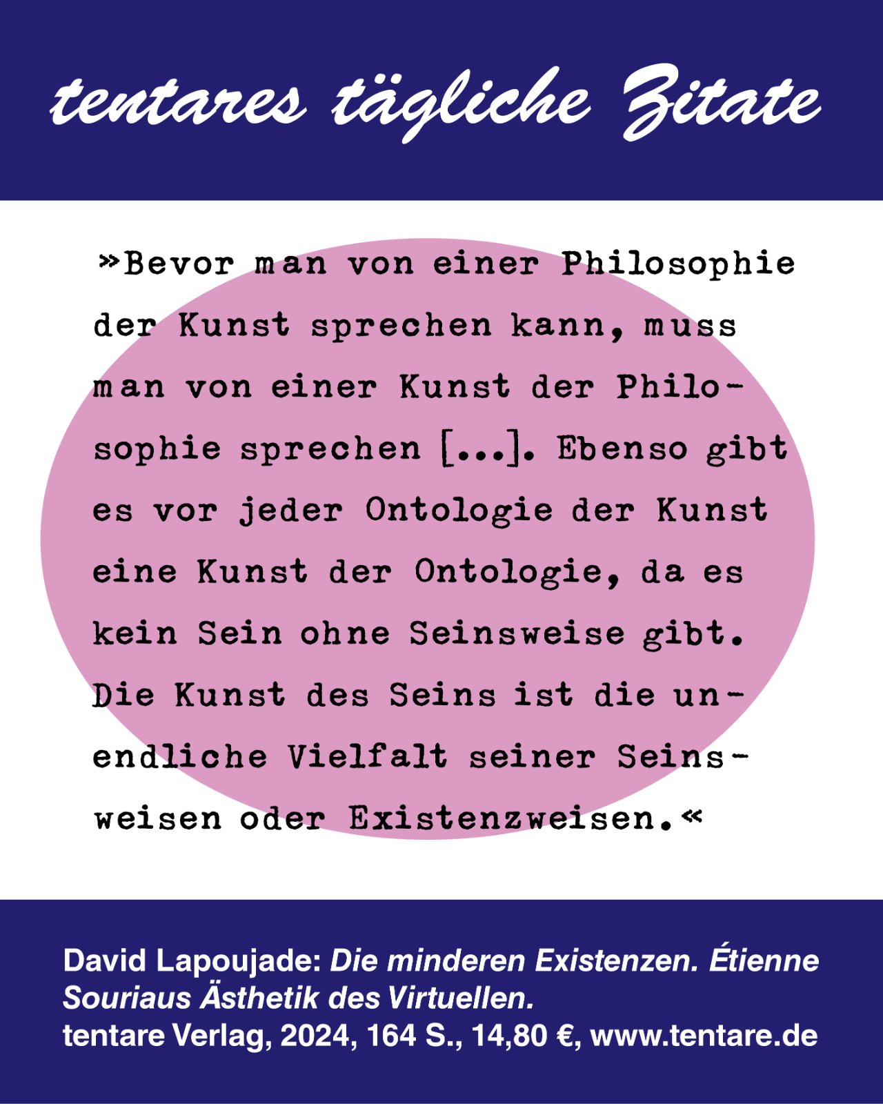 Zitat-Tafel: Lapoujade Philosophie der Kunst