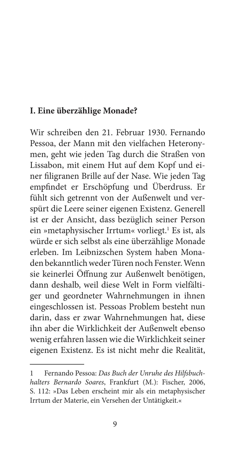Reading sample (German): Die minderen Existenzen, Page 1