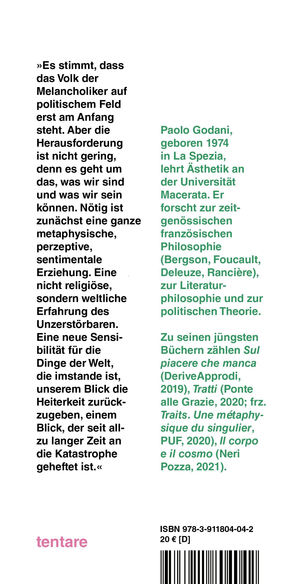 Paolo Godani: Melancholie und Ende der Welt 3 Paolo Godani: Melancholie und Ende der Welt – Bild 3