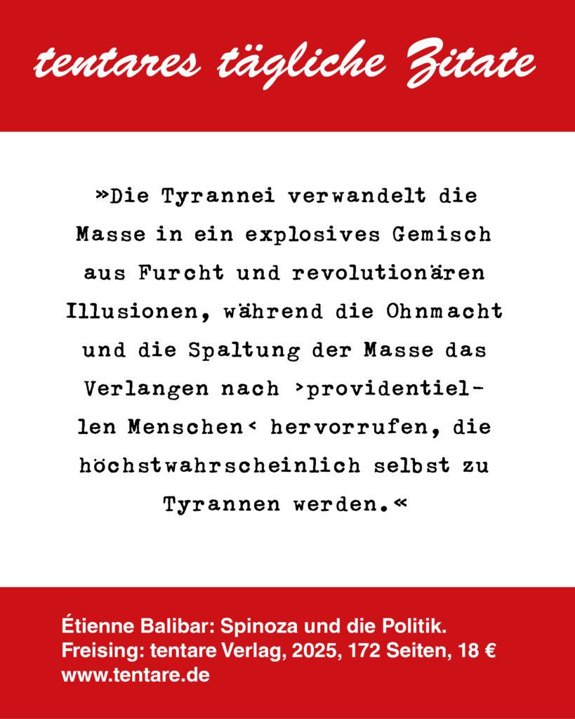 Instagram Post taegliche Zitate 24 Balibar Spinoza Tyrannei